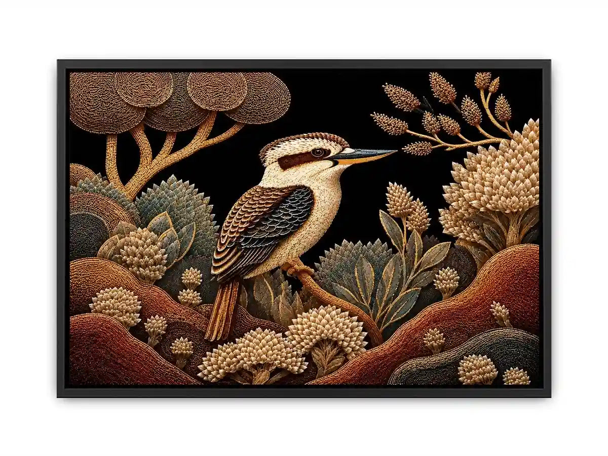   kookaburra native botanical canvas