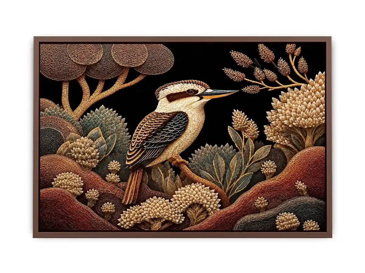   kookaburra native botanical canvas