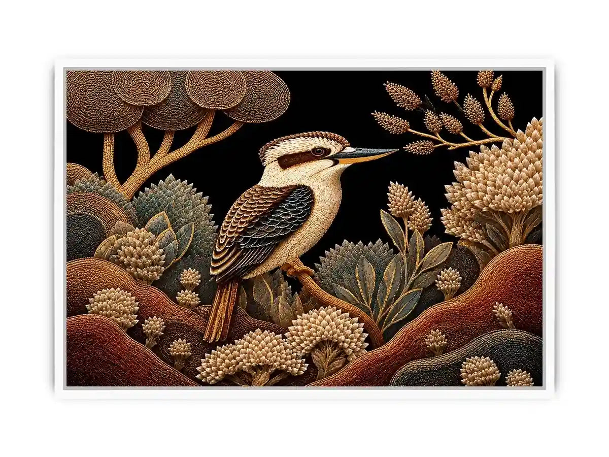   kookaburra native botanical canvas