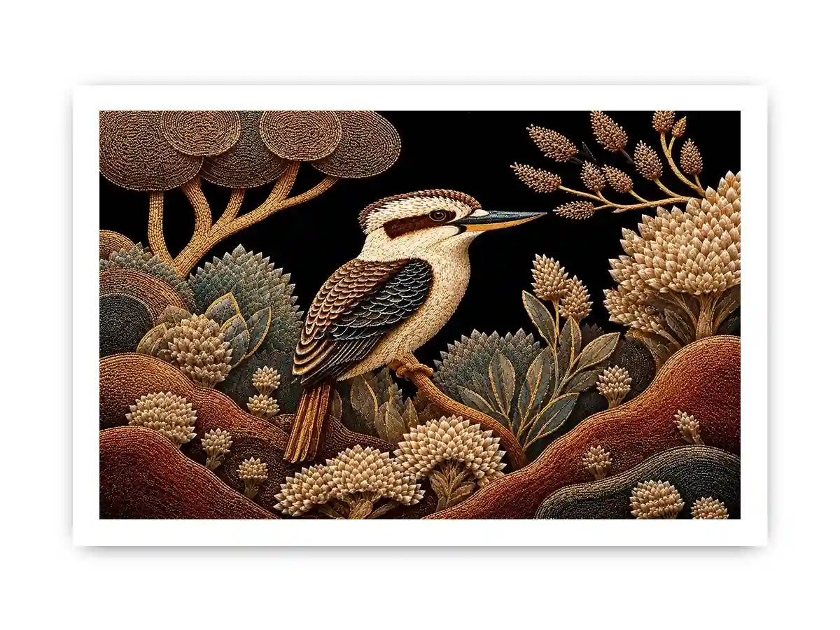   kookaburra native botanical canvas