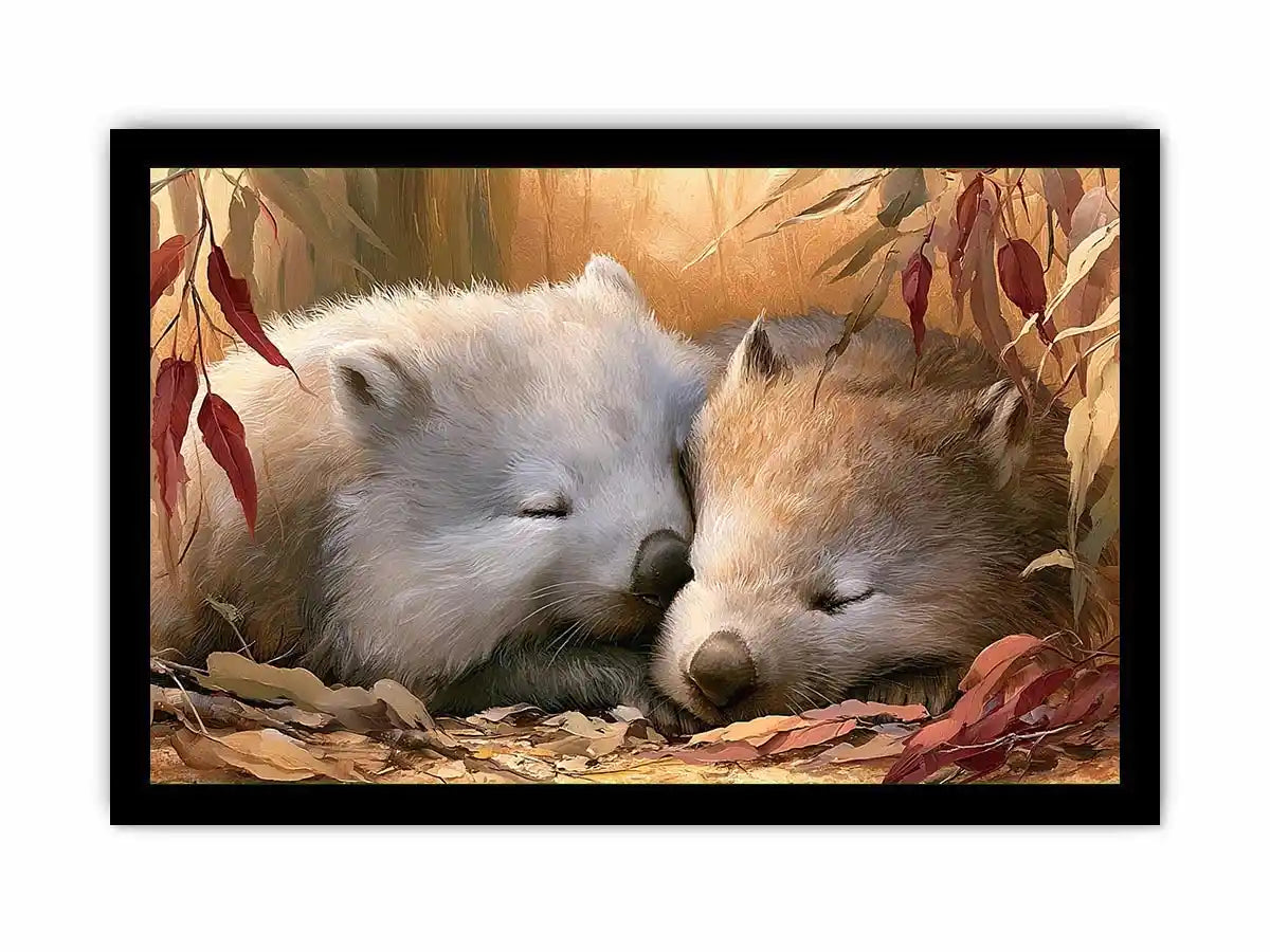 sleeping wombats wildlife canvas nursery decor