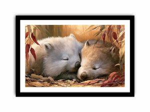 sleeping wombats wildlife canvas nursery decor