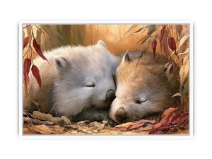 sleeping wombats wildlife canvas nursery decor