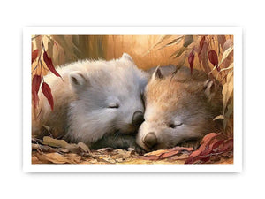 sleeping wombats wildlife canvas nursery decor