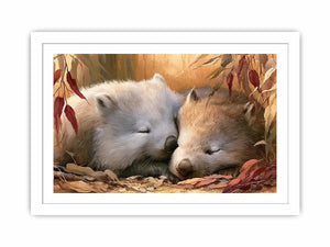 sleeping wombats wildlife canvas nursery decor