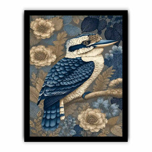   blue kookaburra botanical canvas