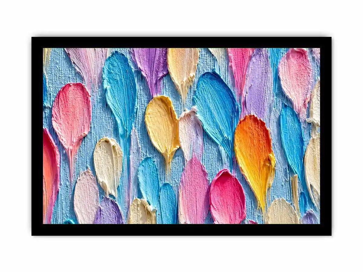   colorful impasto petal canvas