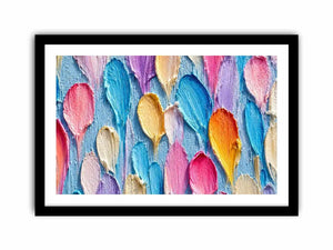   colorful impasto petal canvas