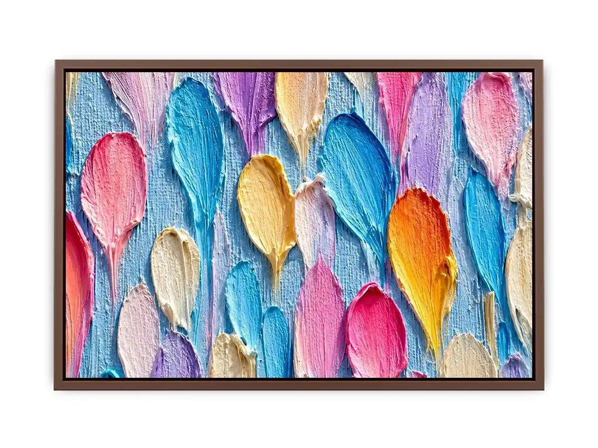   colorful impasto petal canvas