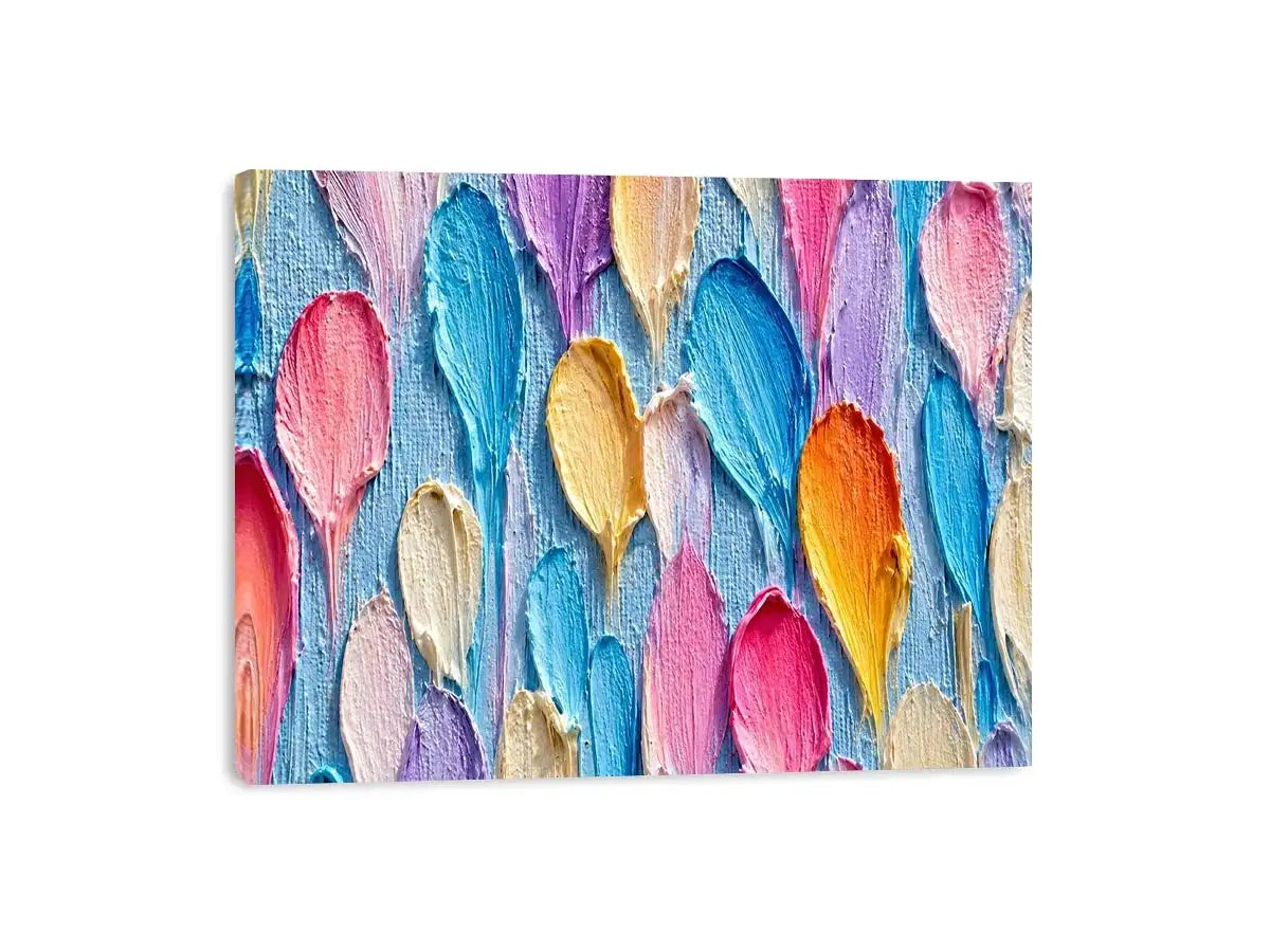   colorful impasto petal canvas