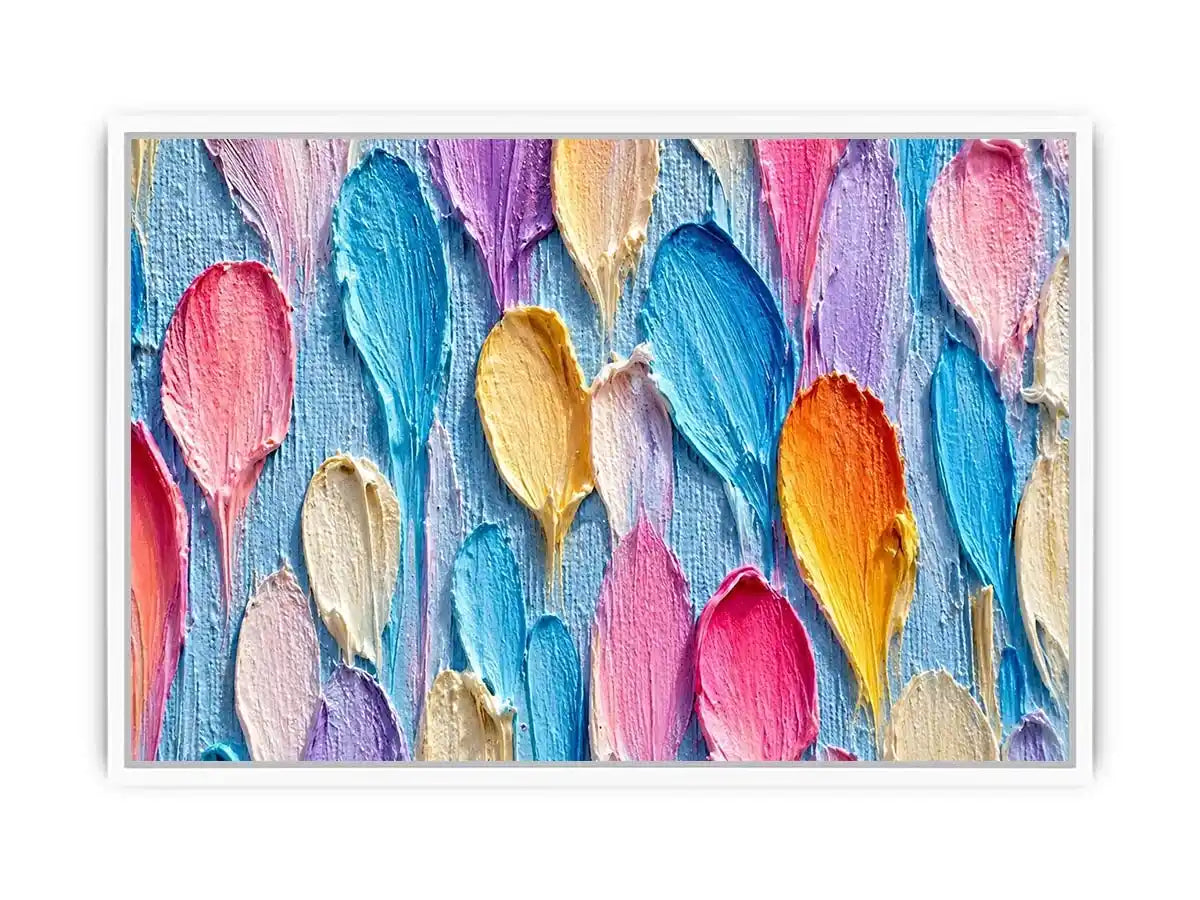   colorful impasto petal canvas