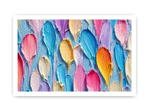   colorful impasto petal canvas