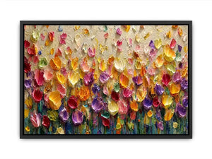   colorful impasto floral canvas art