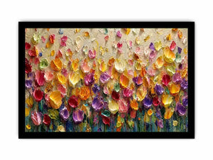   colorful impasto floral canvas art