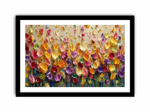   colorful impasto floral canvas art