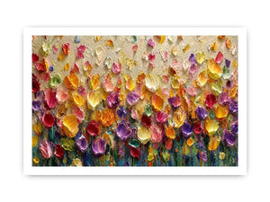   colorful impasto floral canvas art