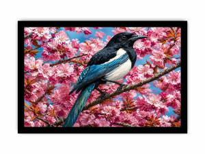   blue bird blossom canvas print