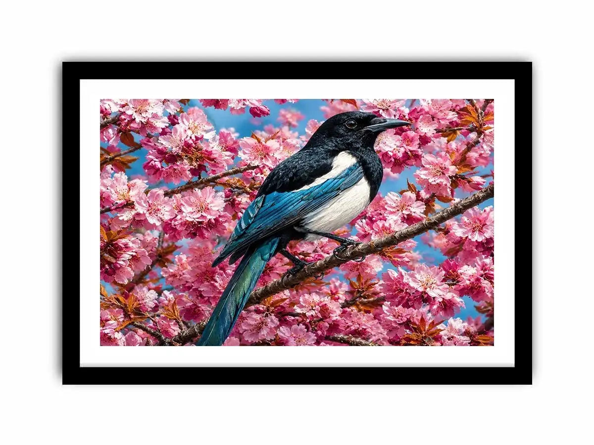   blue bird blossom canvas print