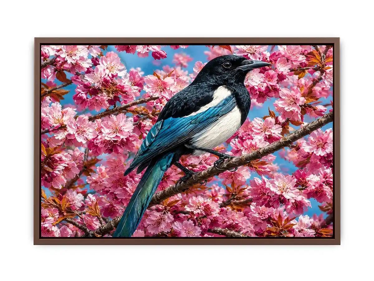   blue bird blossom canvas print