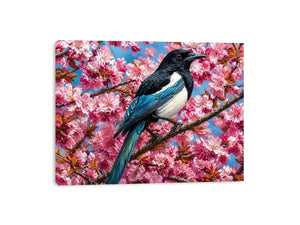   blue bird blossom canvas print