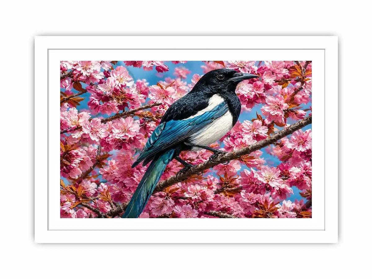   blue bird blossom canvas print