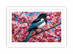   blue bird blossom canvas print