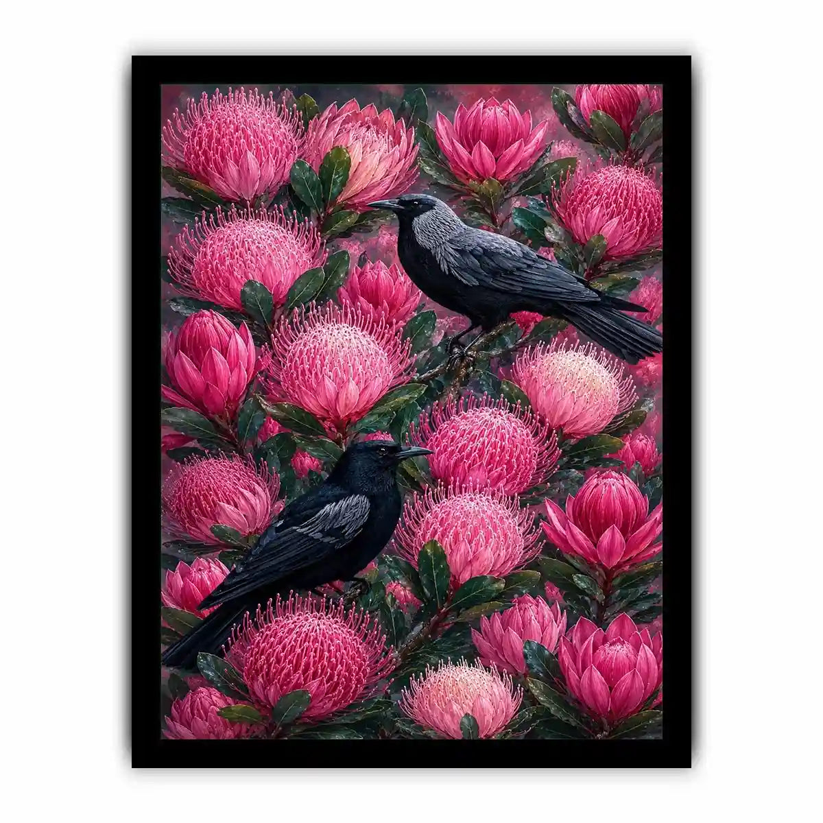   australian native bird floral wall art
