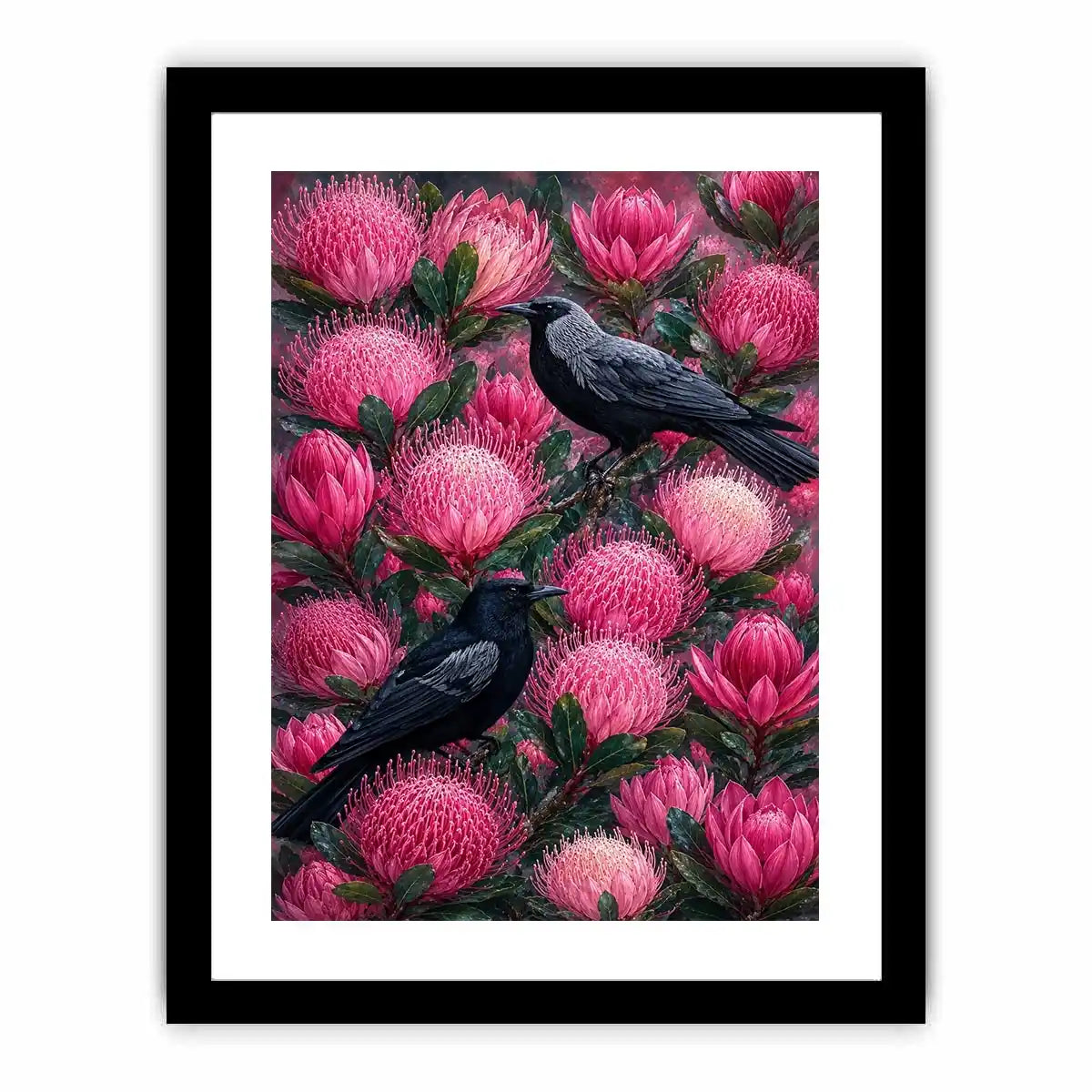   australian native bird floral wall art