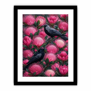   australian native bird floral wall art