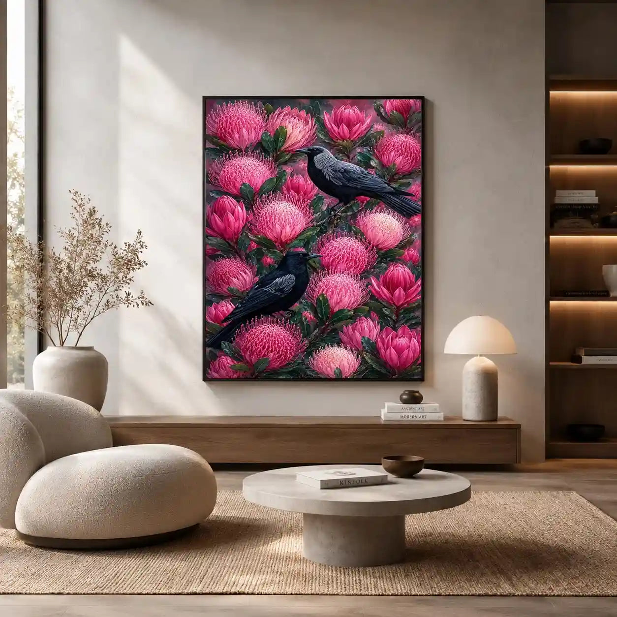   australian native bird floral wall art