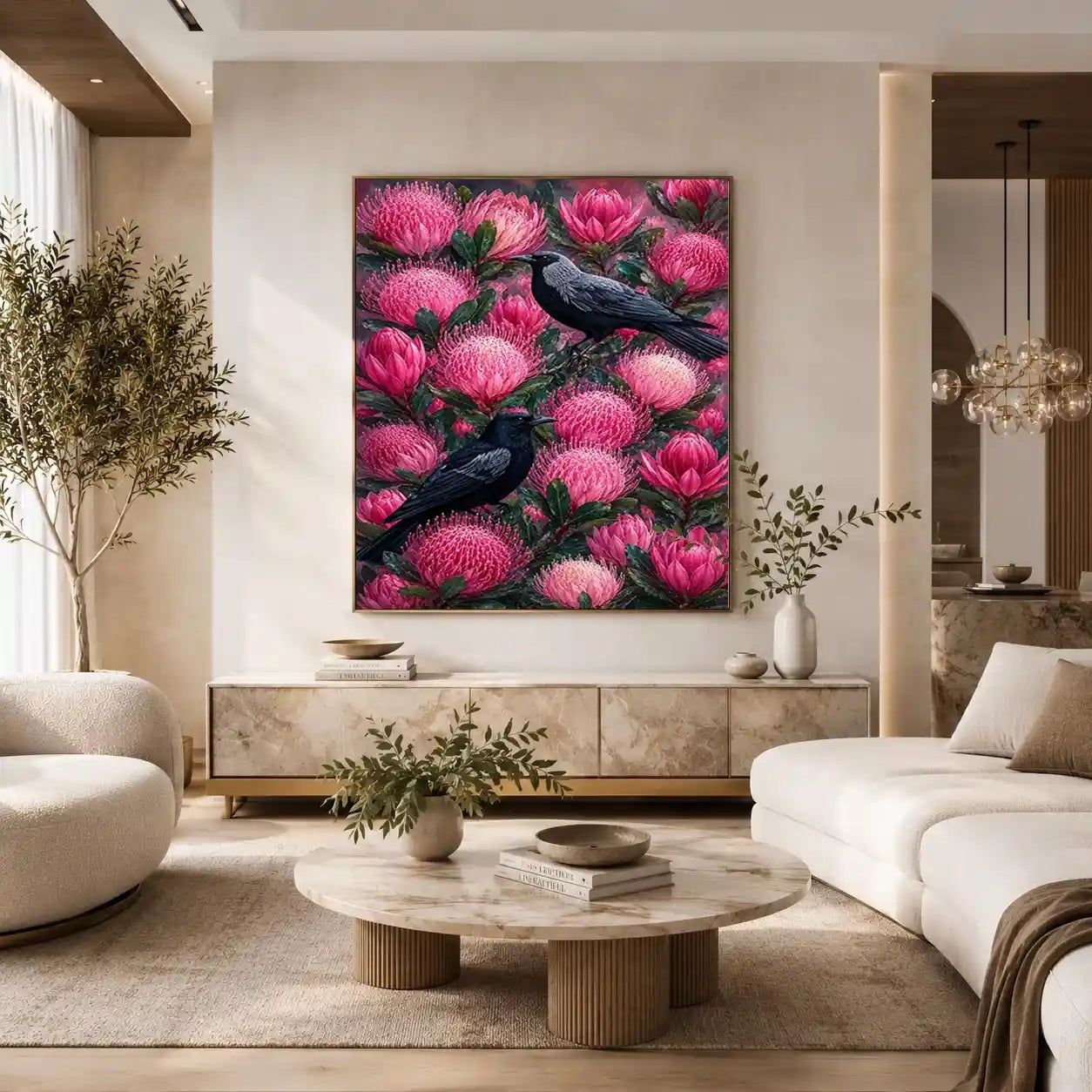   australian native bird floral wall art