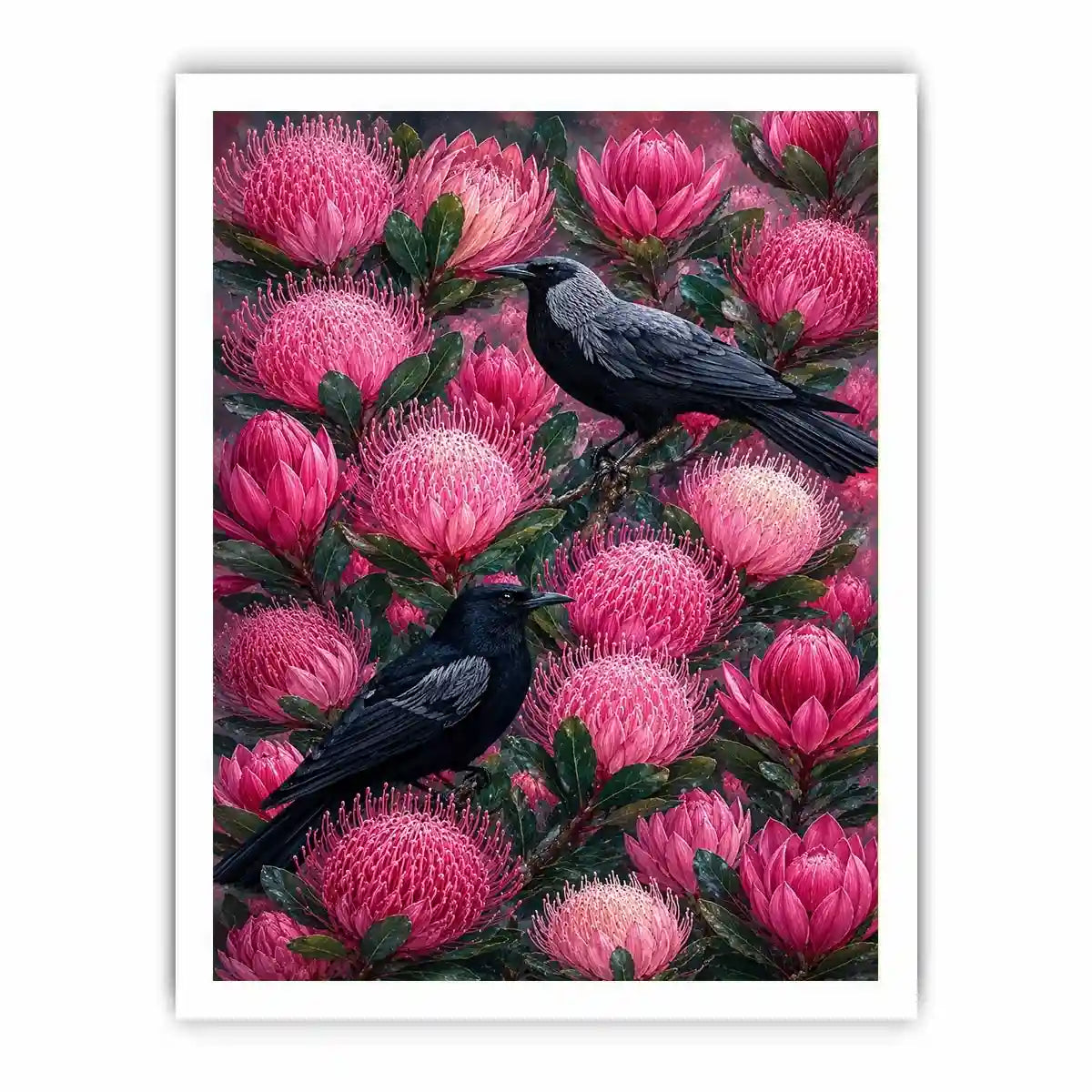   australian native bird floral wall art