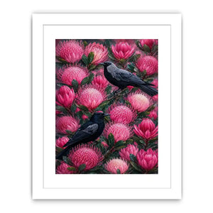   australian native bird floral wall art