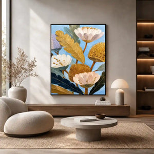   golden banksia botanical canvas print