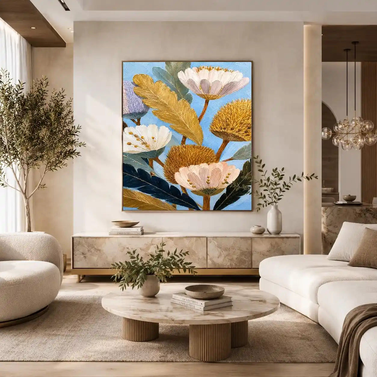   golden banksia botanical canvas print