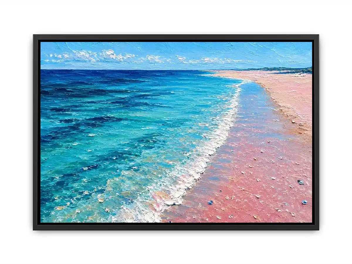   turquoise beach shoreline canvas art