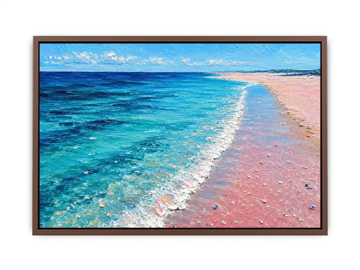   turquoise beach shoreline canvas art