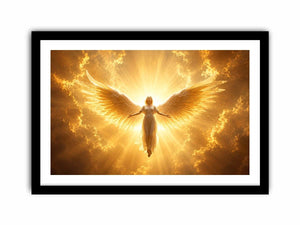   golden angel spiritual wall art