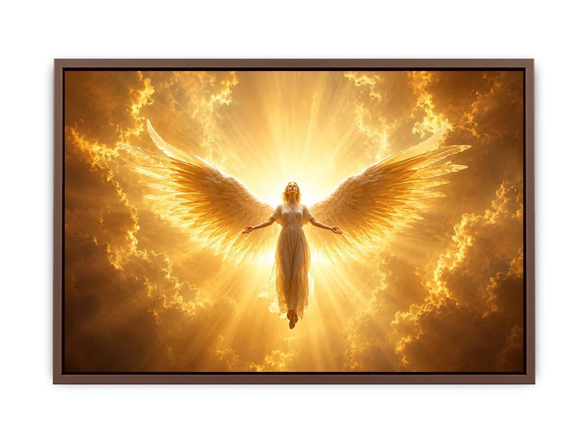   golden angel spiritual wall art