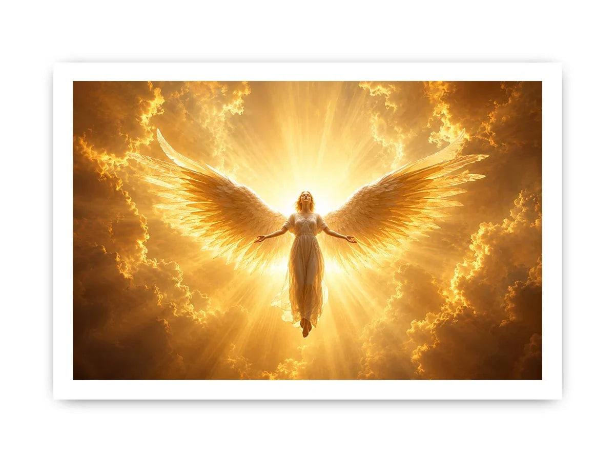   golden angel spiritual wall art