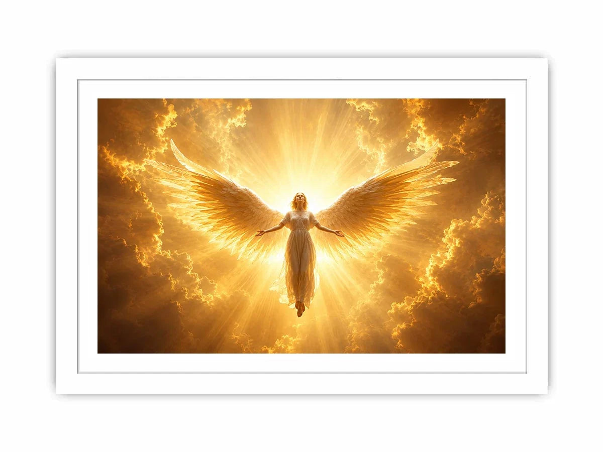   golden angel spiritual wall art