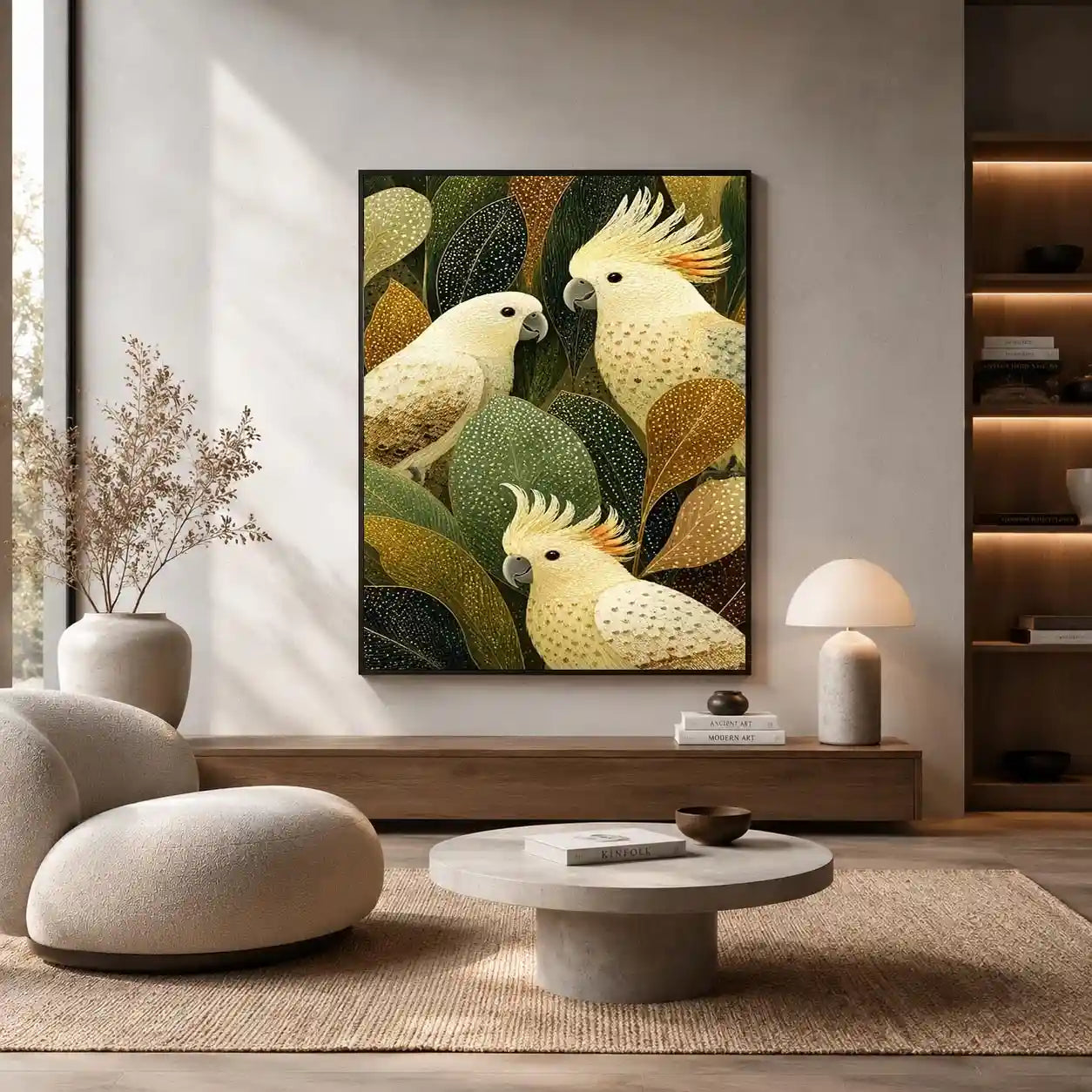   cockatoo botanical canvas art