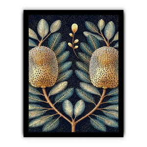  midnight banksia botanical canvas art