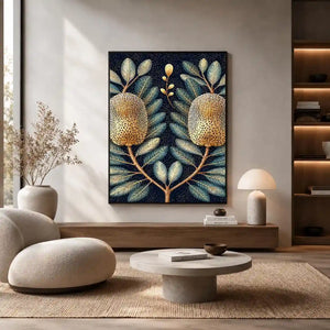   midnight banksia botanical canvas art