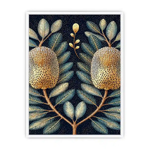   midnight banksia botanical canvas art