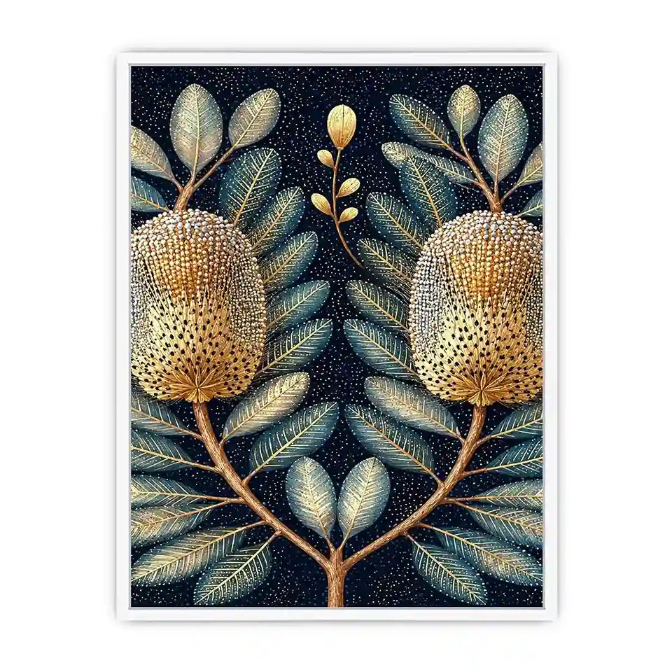   midnight banksia botanical canvas art