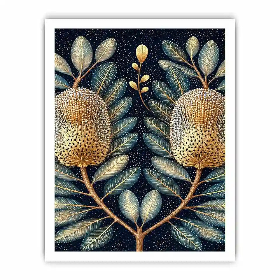   midnight banksia botanical canvas art