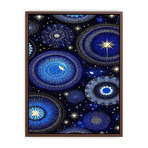   celestial blue gold canvas art bedroom