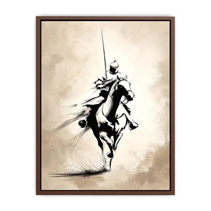 black ink horse rider canvas office decor