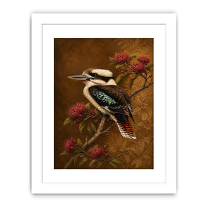   kookaburra bird canvas print native flowers